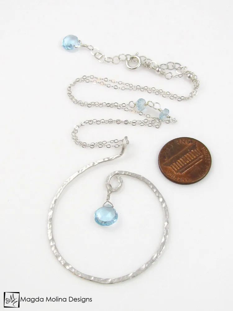 The Hammered Gold or Silver Spiral Necklace