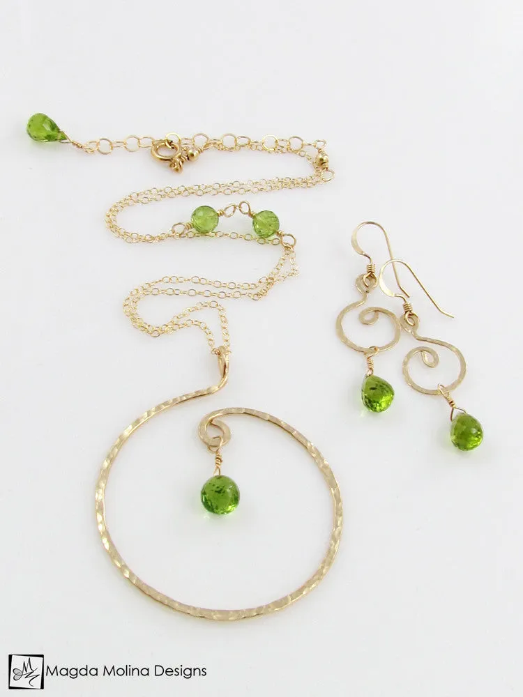 The Hammered Gold or Silver Spiral Necklace
