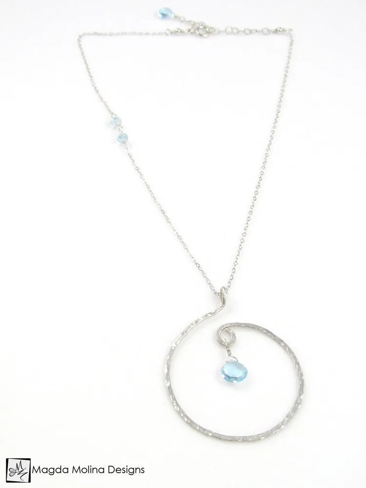 The Hammered Gold or Silver Spiral Necklace