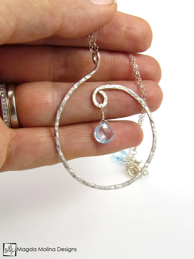 The Hammered Gold or Silver Spiral Necklace