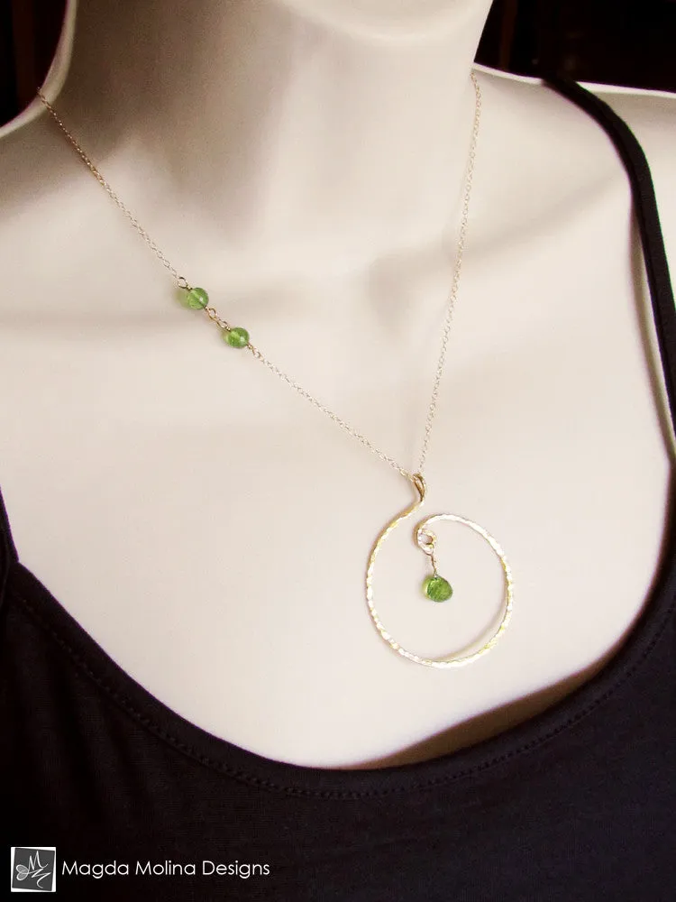 The Hammered Gold or Silver Spiral Necklace