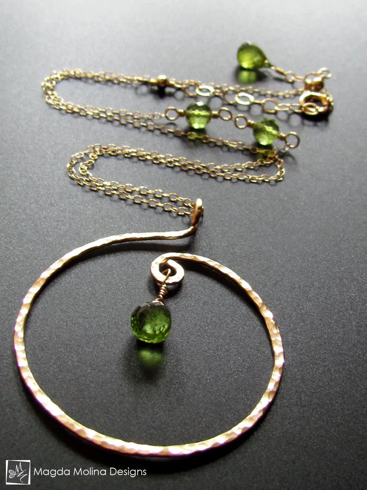 The Hammered Gold or Silver Spiral Necklace