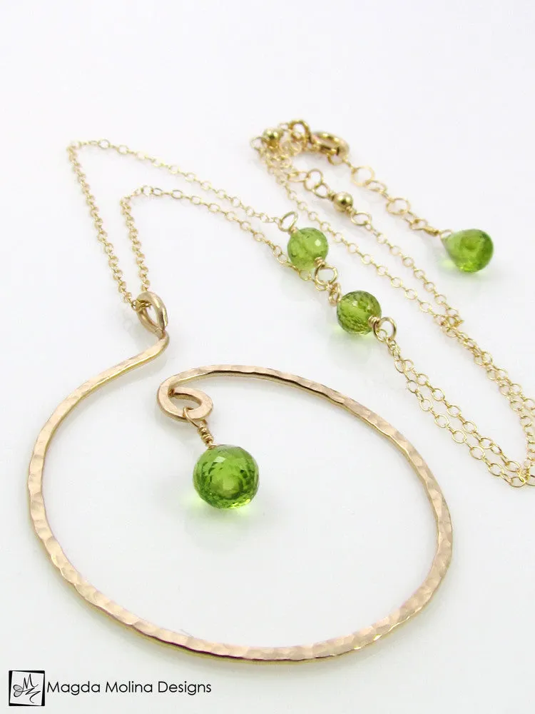 The Hammered Gold or Silver Spiral Necklace