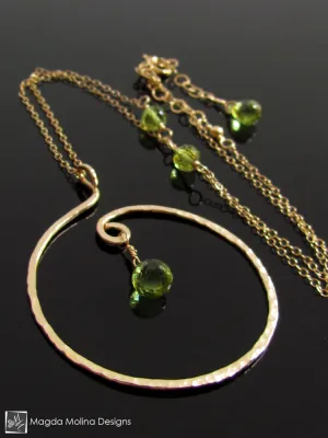 The Hammered Gold or Silver Spiral Necklace