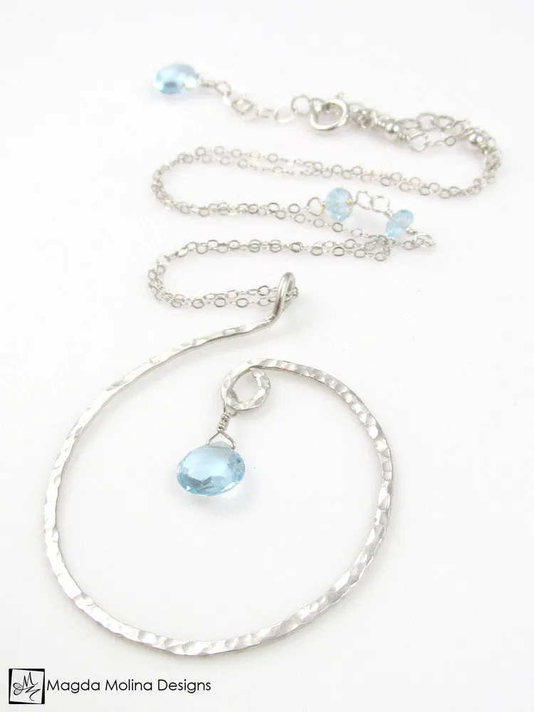 The Hammered Gold or Silver Spiral Necklace