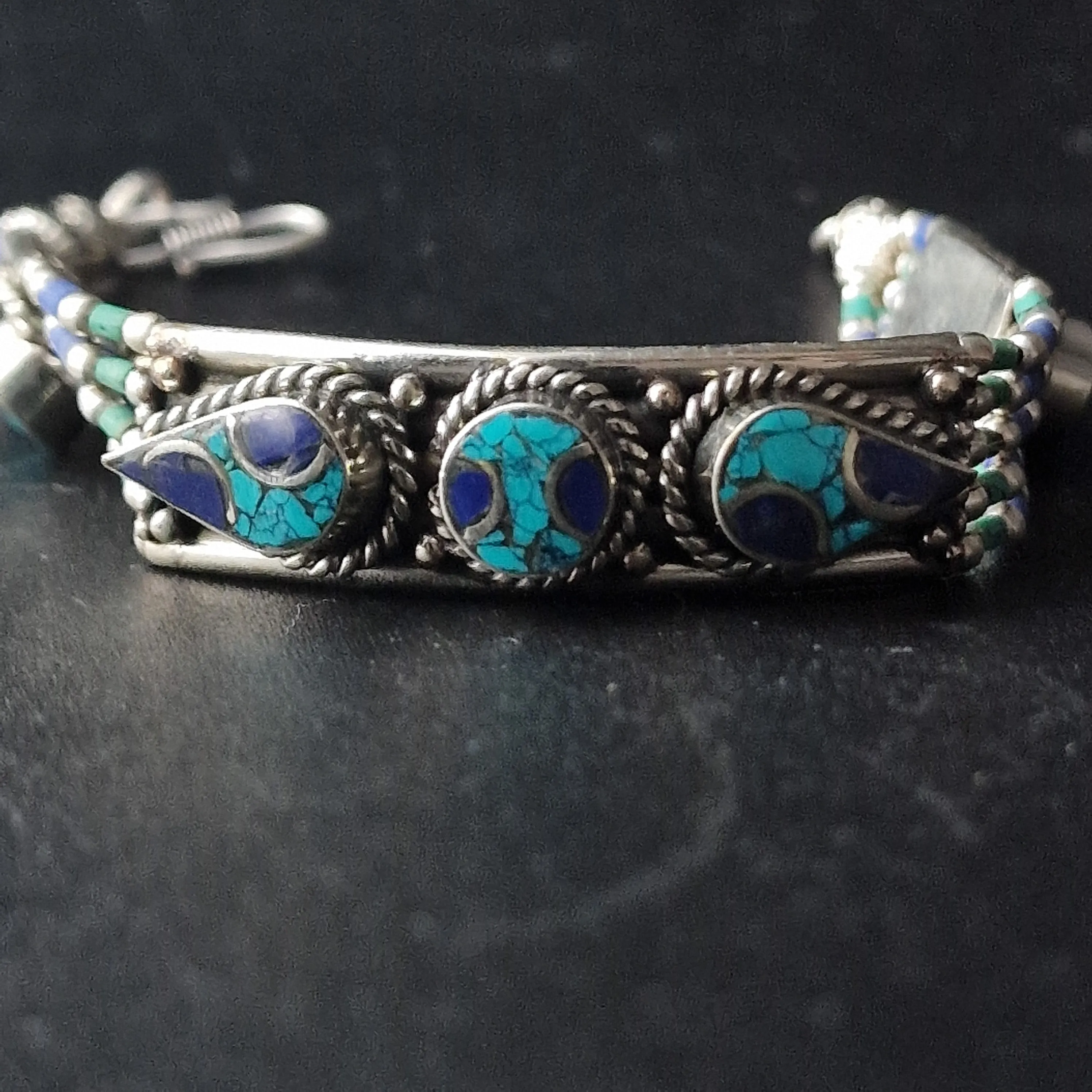 Tibetan Turquoise and Lapis Bracelet