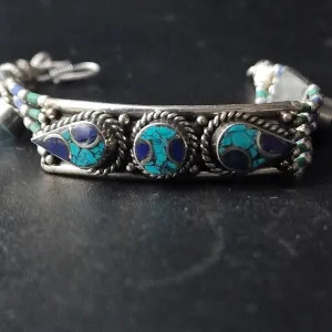 Tibetan Turquoise and Lapis Bracelet
