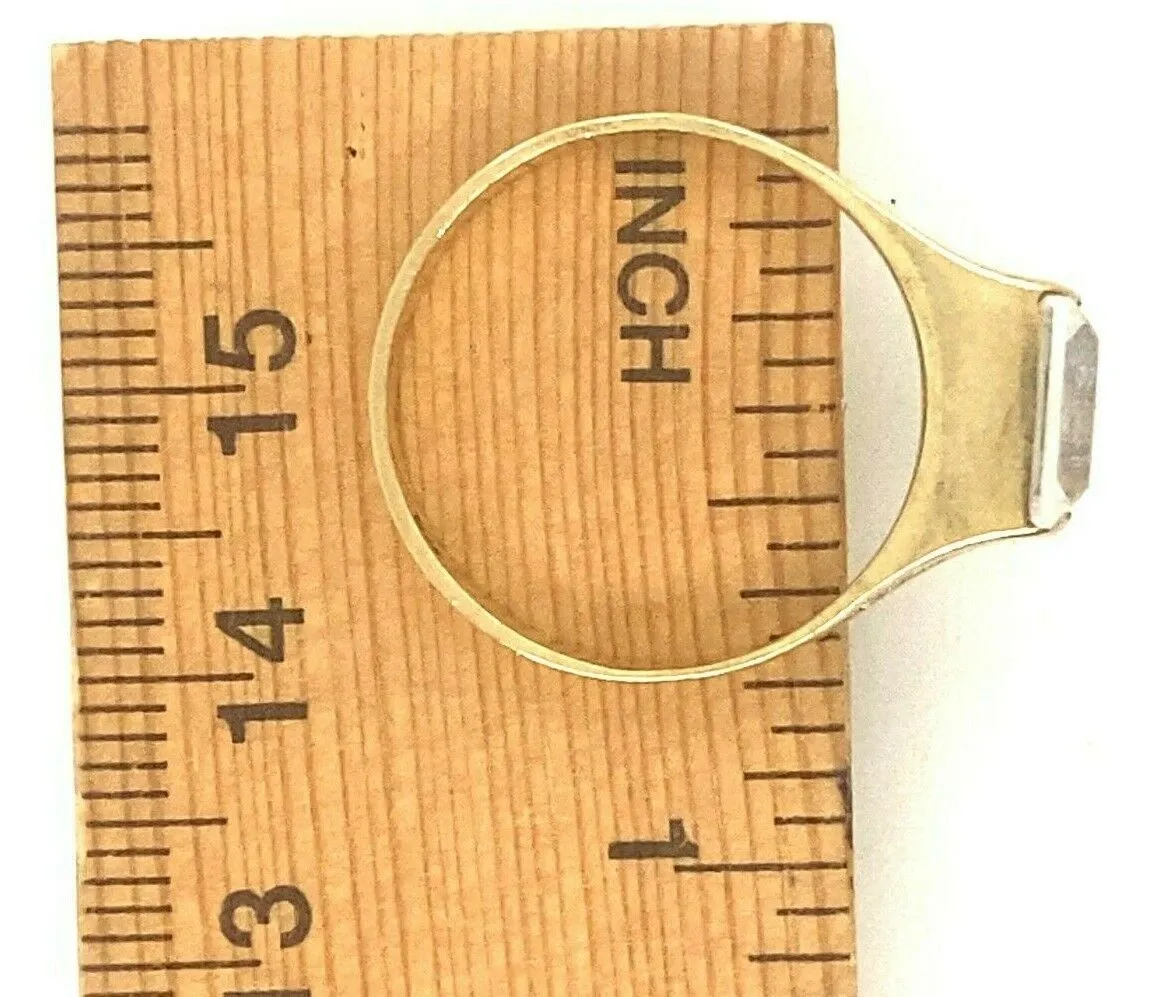 Topaz & 9ct Yellow Gold Ring Swept up Split Shoulders Fine Statement Jewellery