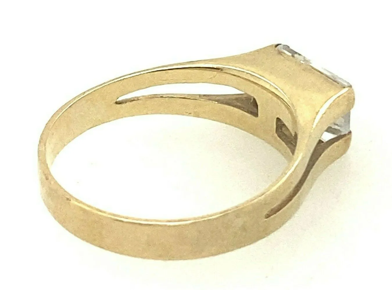 Topaz & 9ct Yellow Gold Ring Swept up Split Shoulders Fine Statement Jewellery