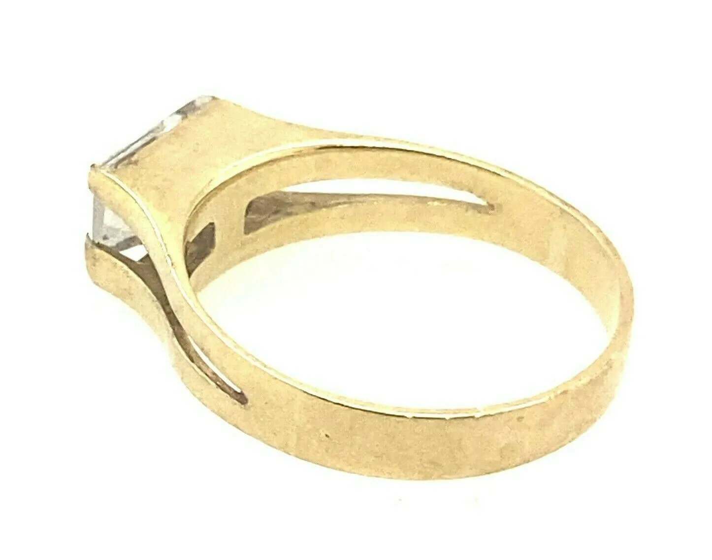Topaz & 9ct Yellow Gold Ring Swept up Split Shoulders Fine Statement Jewellery