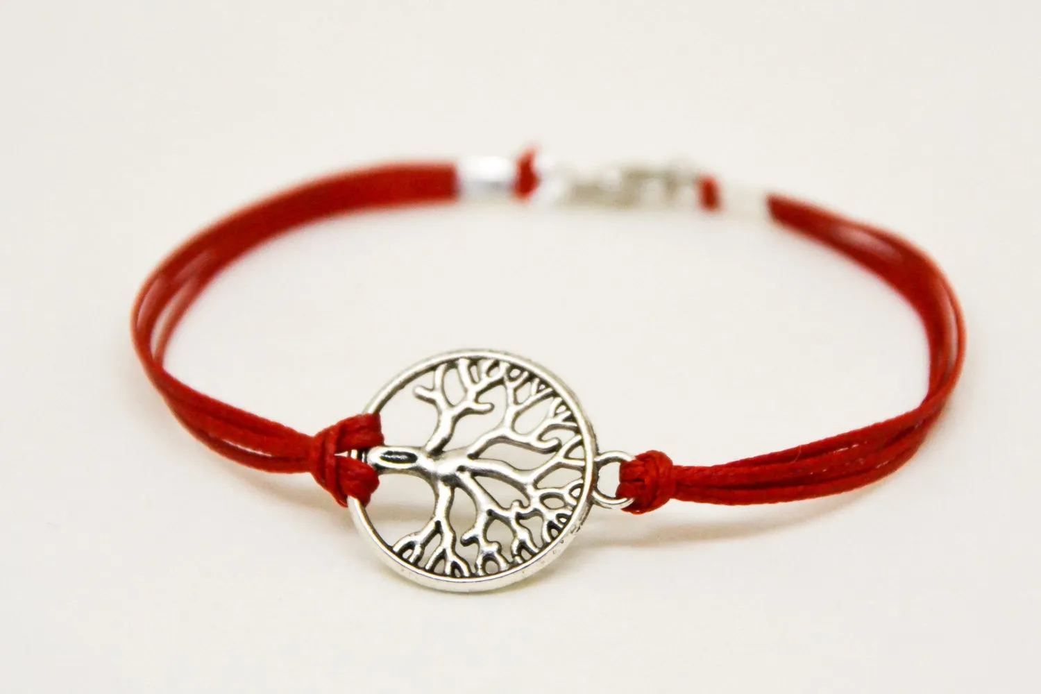 Tree of life bracelet for men, red cord, Yoga gift for him