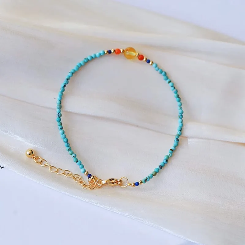 Turquoise Bracelet with Amber