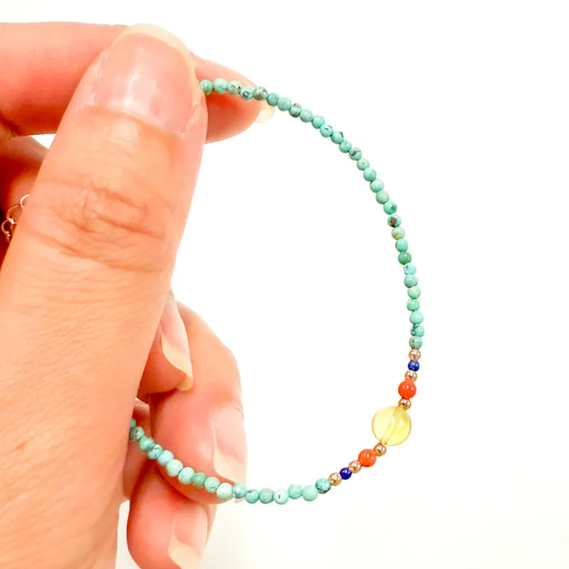 Turquoise Bracelet with Amber