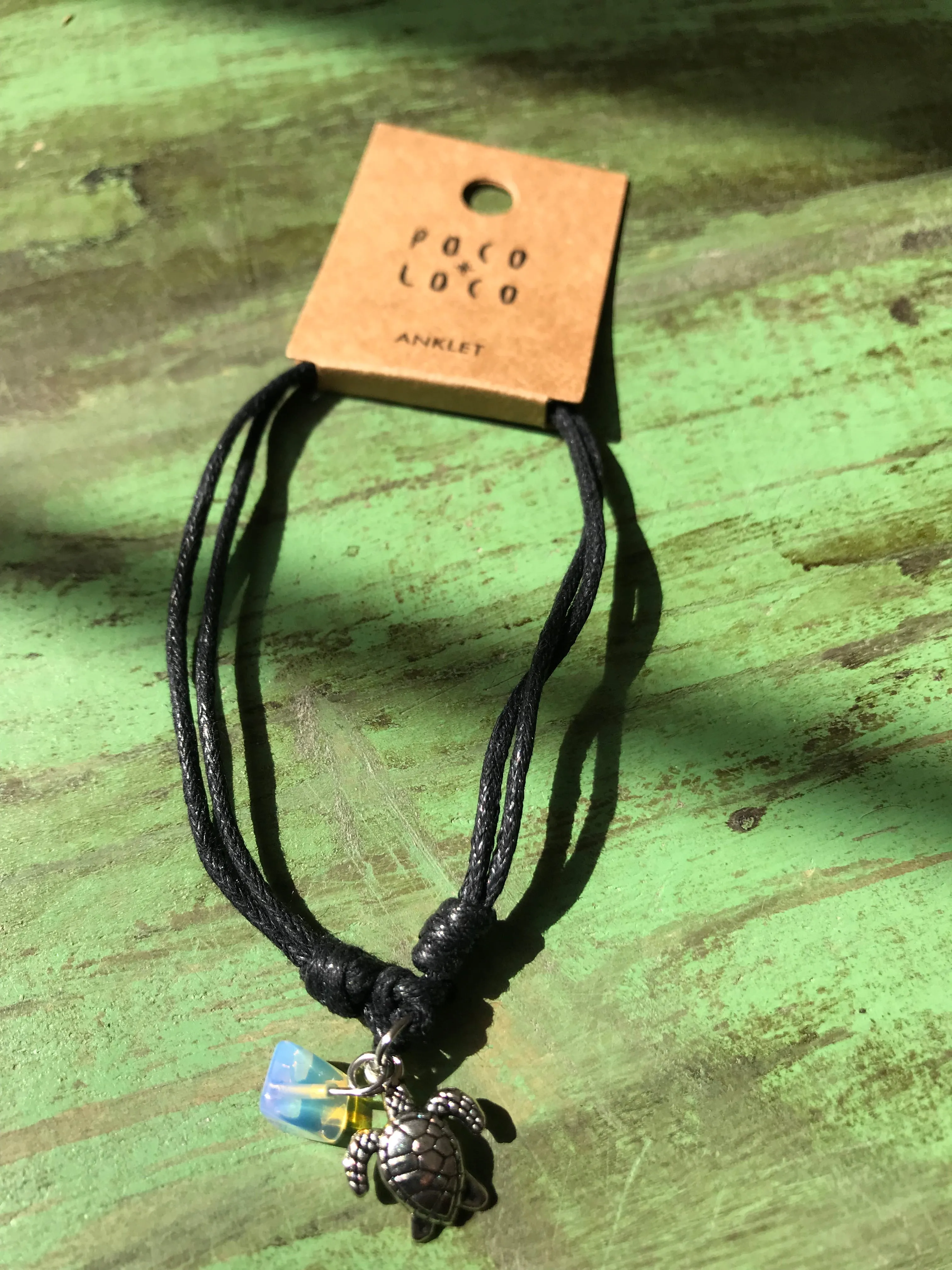 Turtle with Sea Opal Anklet