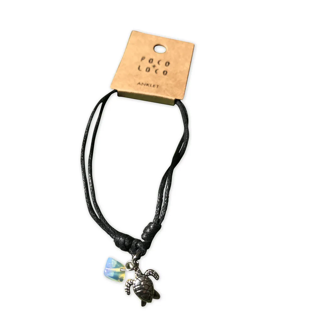 Turtle with Sea Opal Anklet