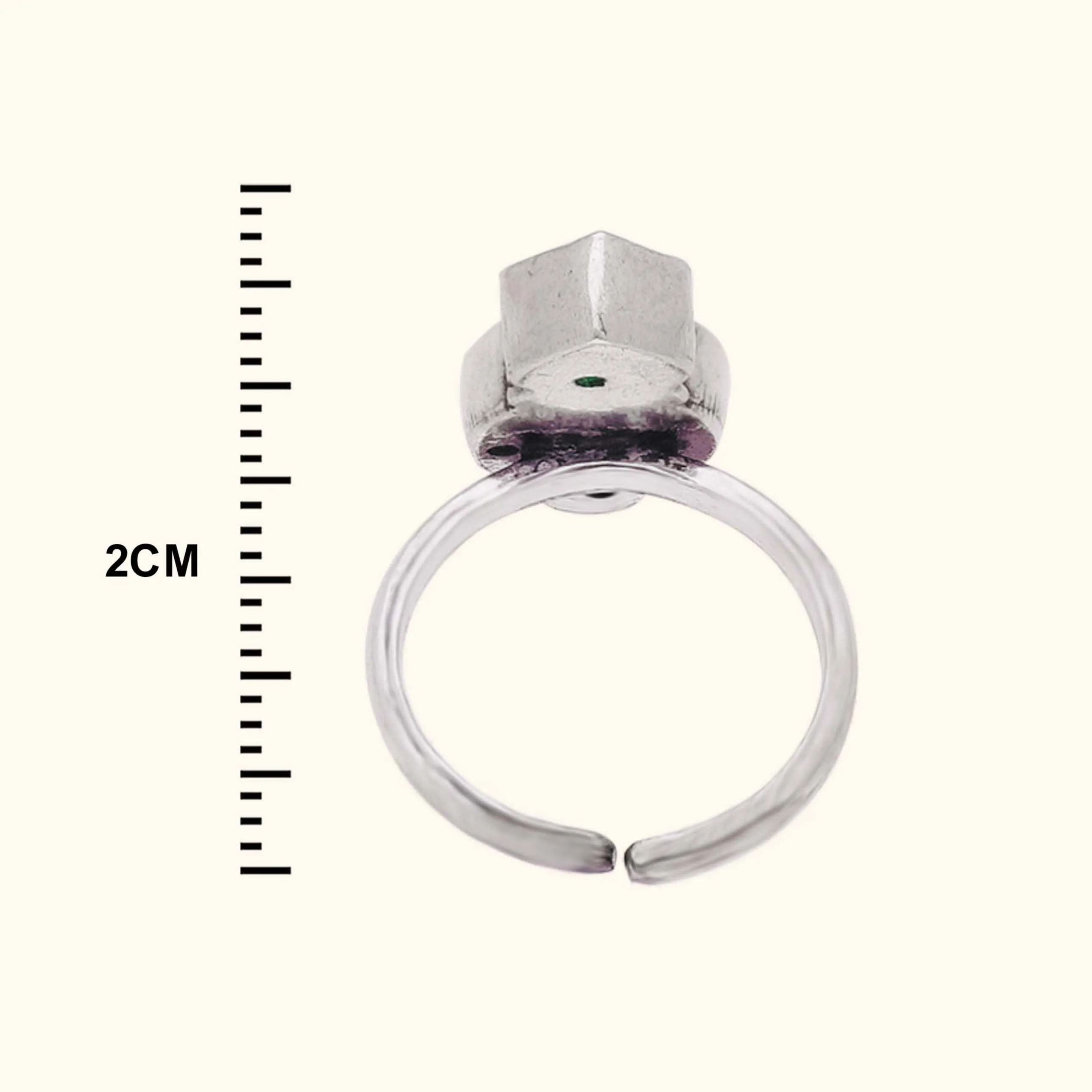 Vibrant Pink and Green Stone Silver Toe Ring