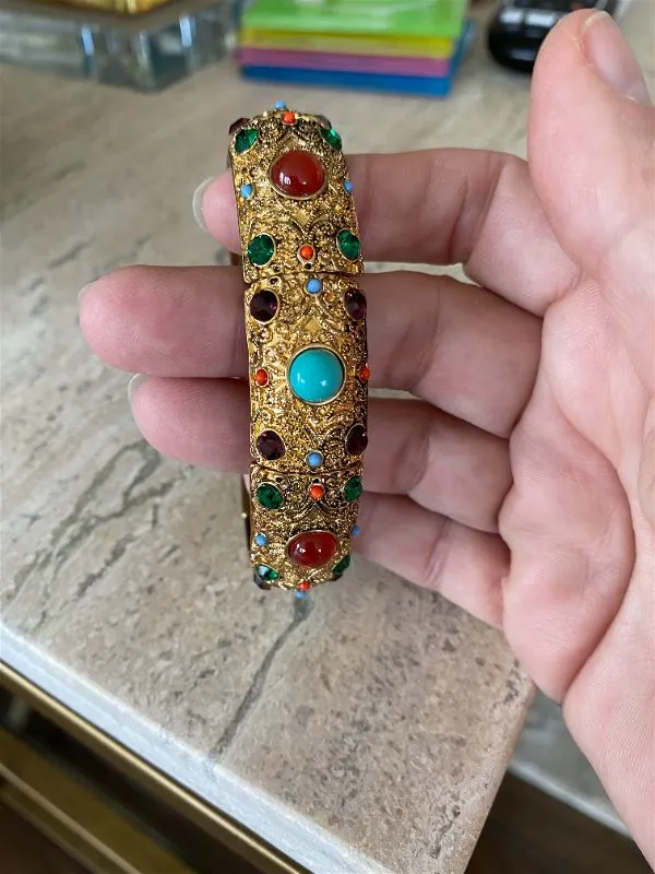 Vintage Bracelet, Heidi Daus Crystal Rhinestone Cabachon Stretch Bracelet