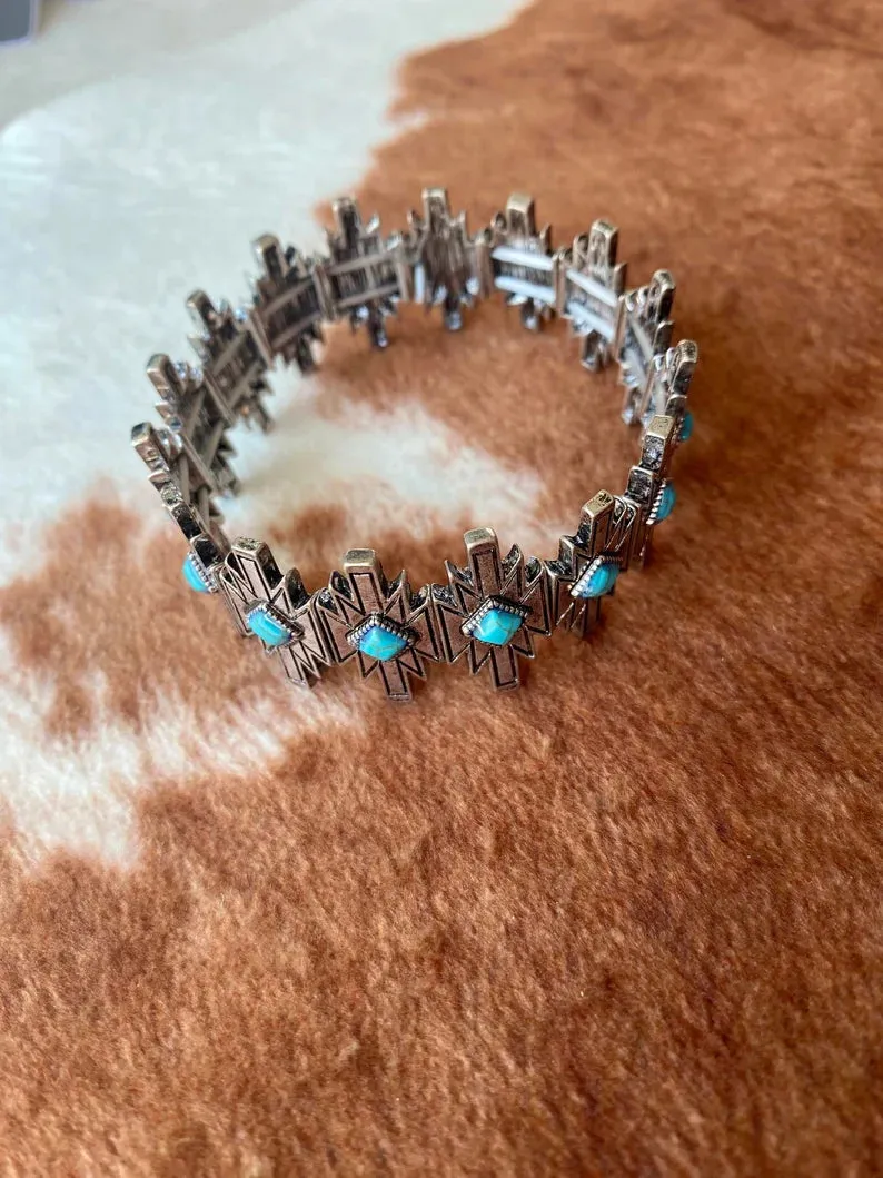 Western Aztec Stretch Bracelet