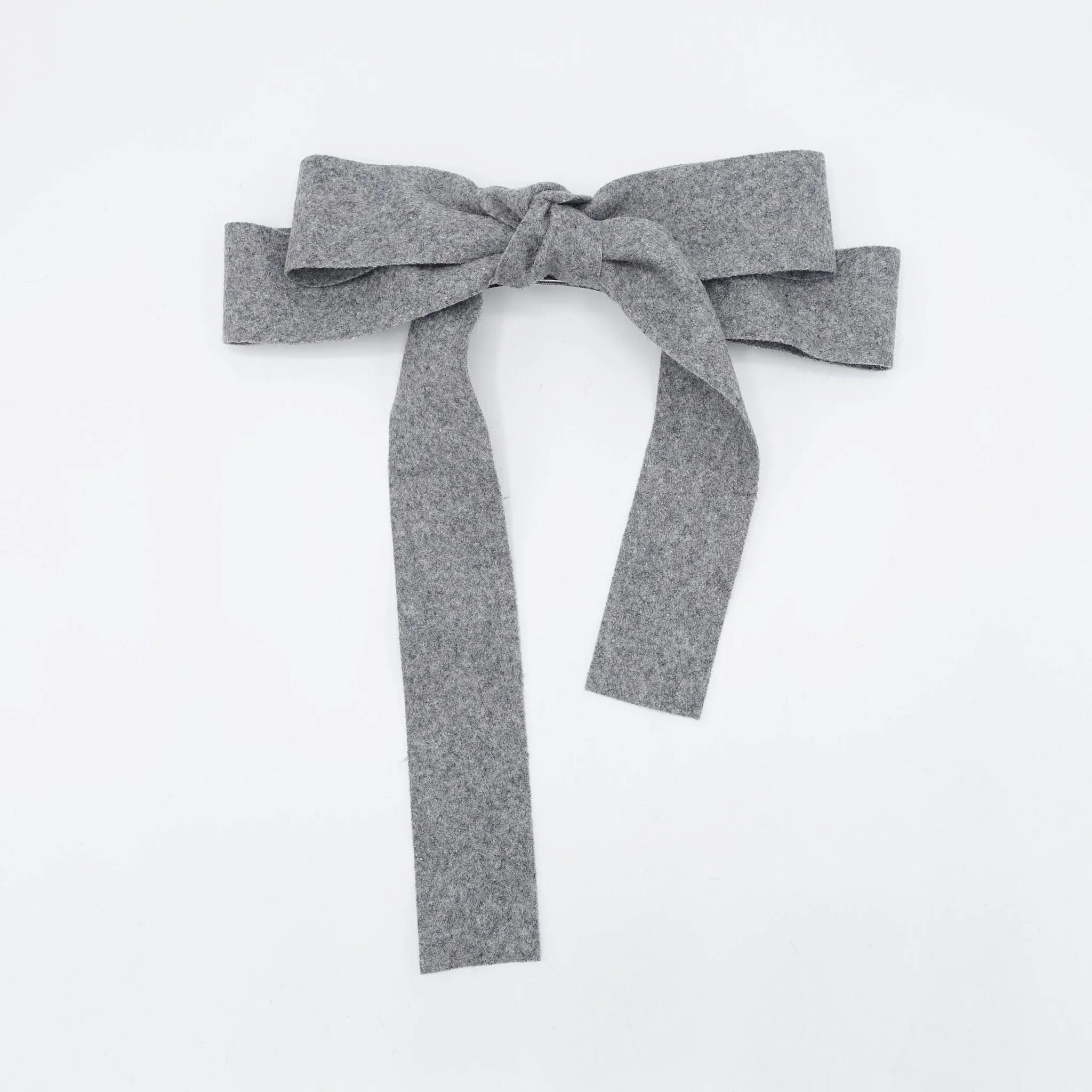 woolen hair bow wider style hair bow barrette for women
