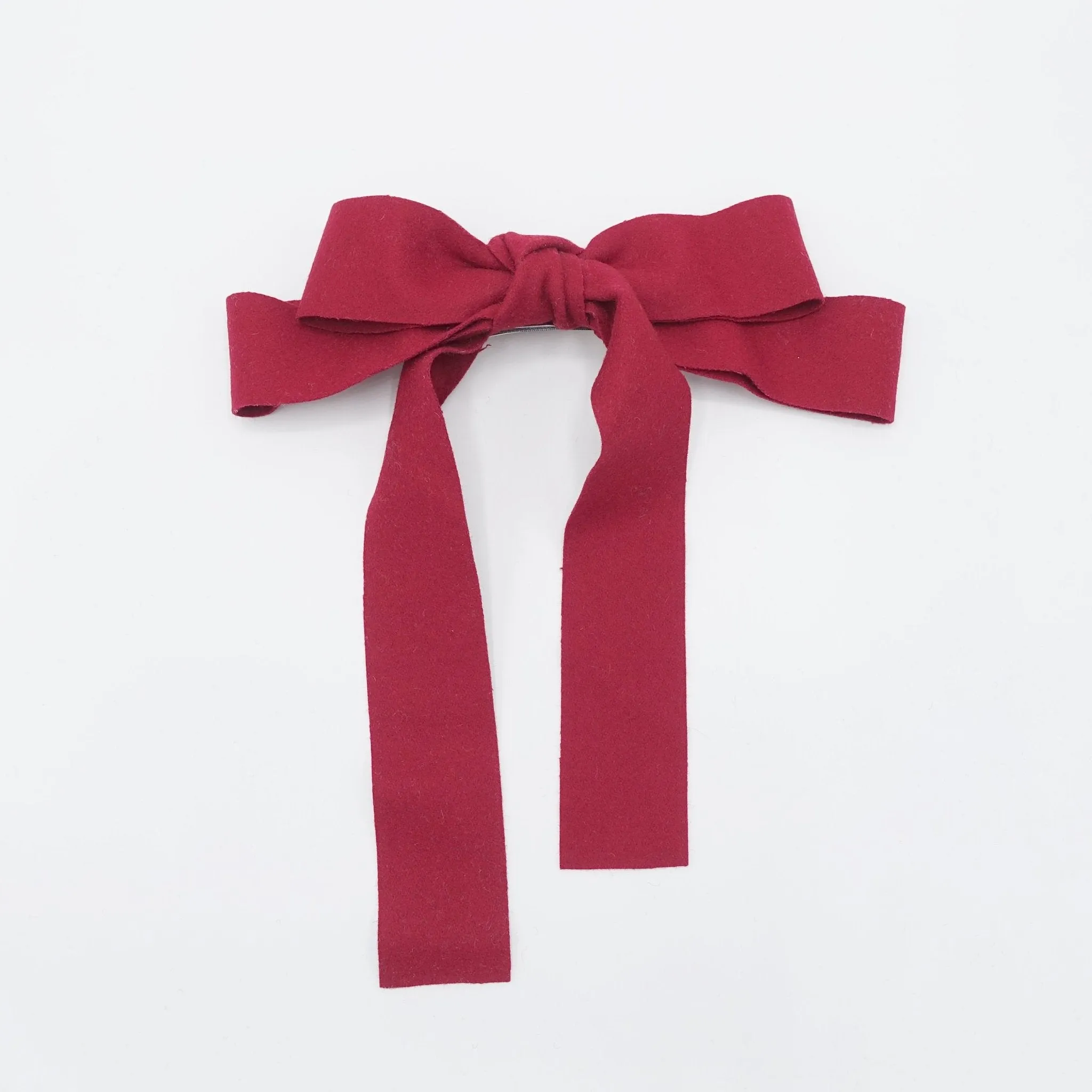 woolen hair bow wider style hair bow barrette for women