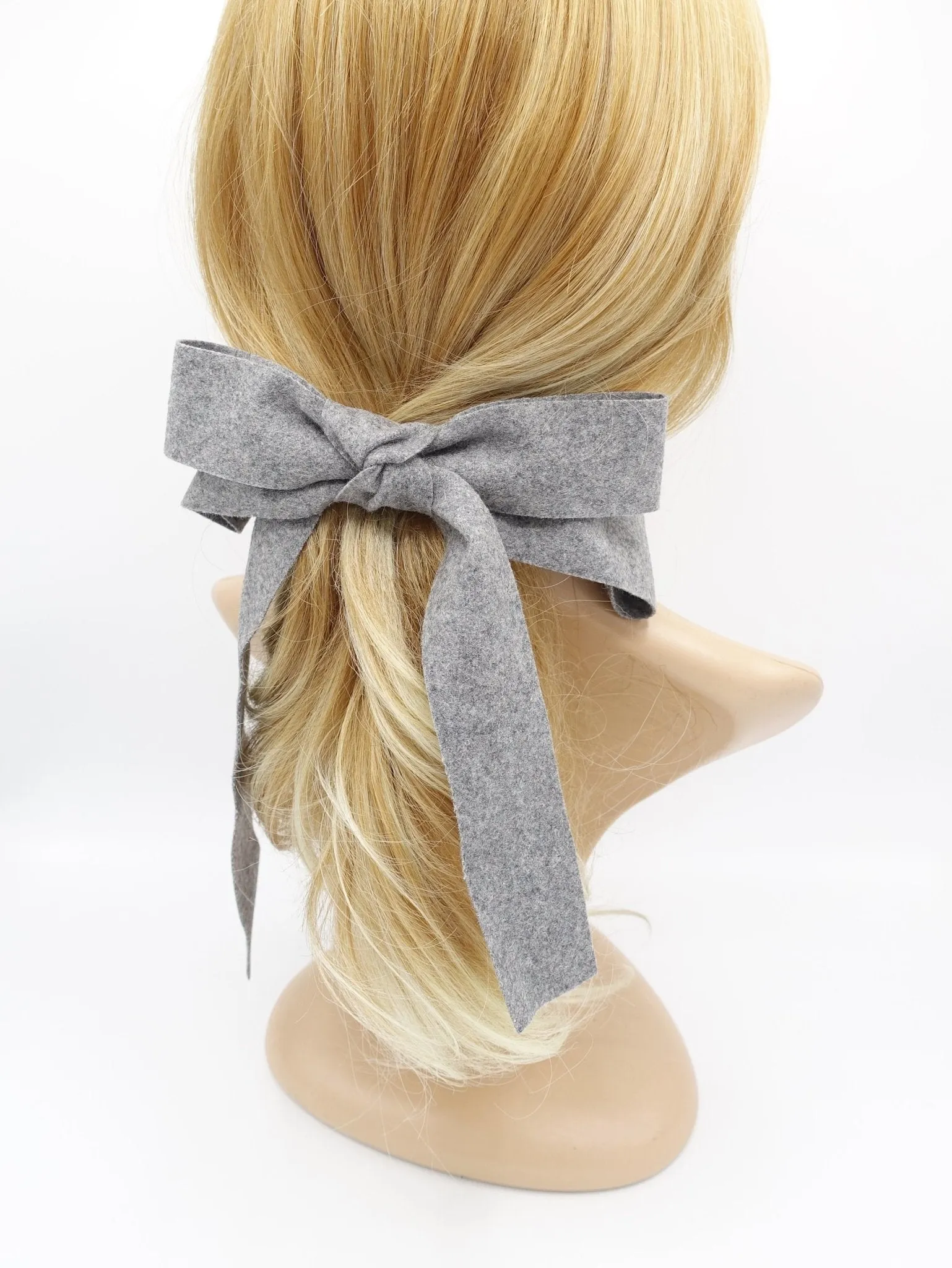 woolen hair bow wider style hair bow barrette for women