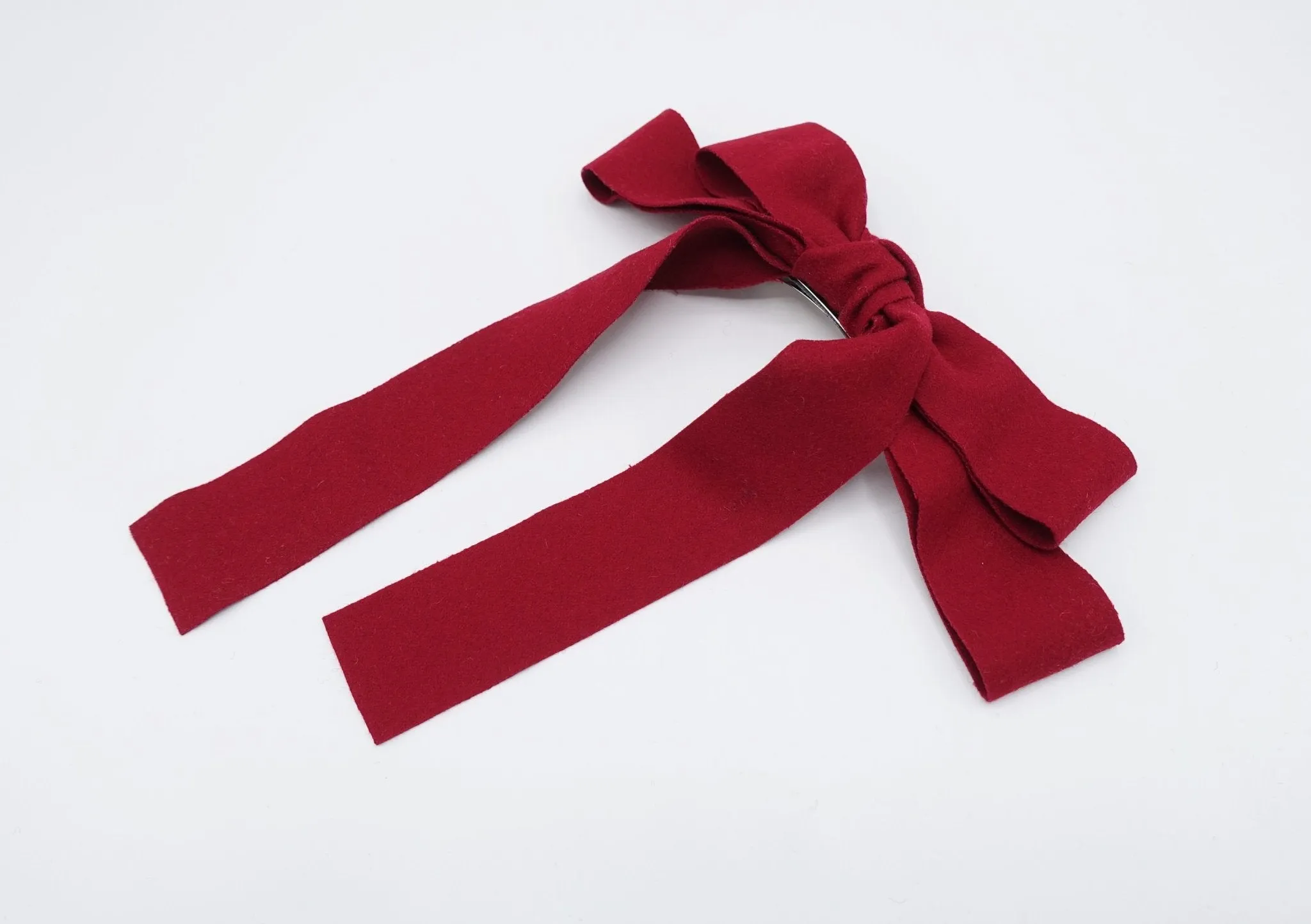 woolen hair bow wider style hair bow barrette for women