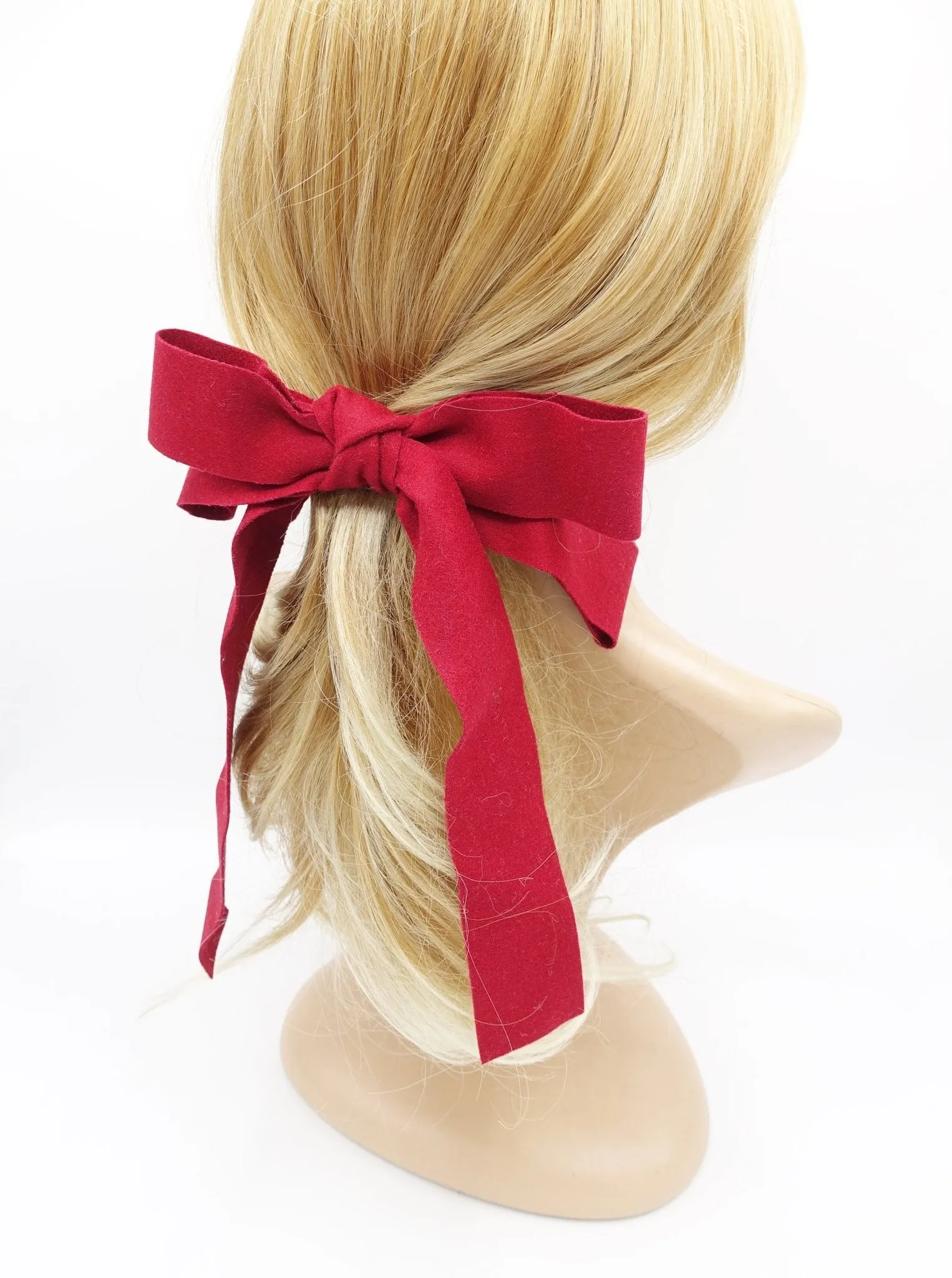 woolen hair bow wider style hair bow barrette for women