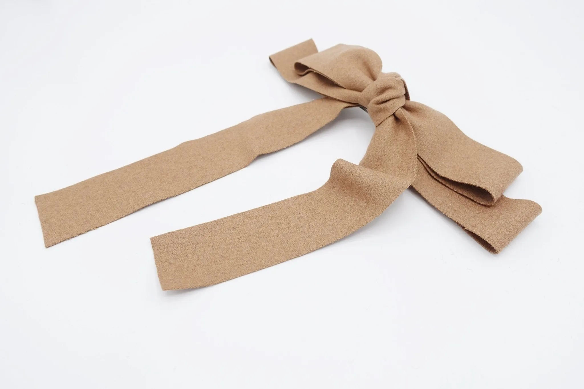 woolen hair bow wider style hair bow barrette for women