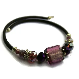 Wrap Bracelet - Amethyst Foil Glass